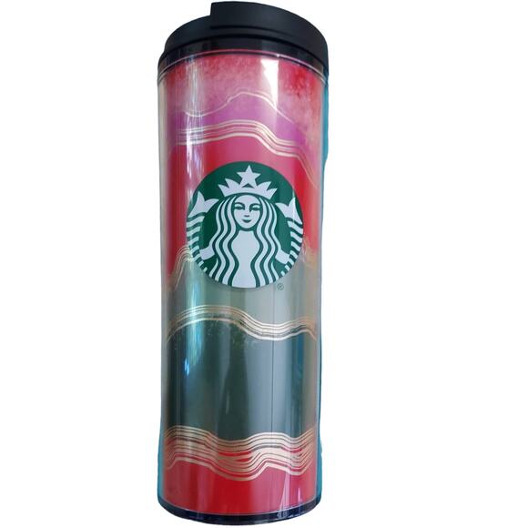 Starbucks 2021 Golden Ribbon Holiday Coffee Travel Tumbler 16 oz mug NWOT - Picture 1 of 6